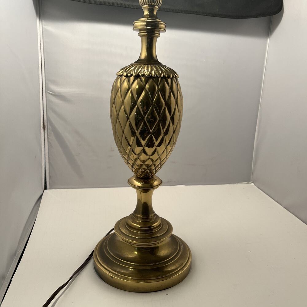 EXTRA LARGE PINEAPPLE LAMP 1970 BRASS BRONZE MID CENTURY REGENCY HOLLYWOOD